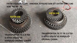 TRANSPORTER T5 T6 1.9 TDI VE 2.0 TDI 5 VİTES DİŞLİ TAKIMLARI ÇIKMA ORJİNAL FATİH VW GÜVENCESİYLE 